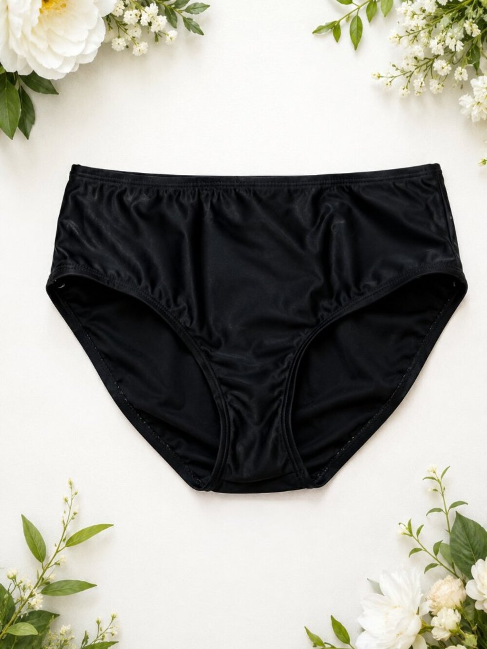 DKNY Black Bikini Swim Bottoms Classic Mid Rise Moderate Coverage Size M